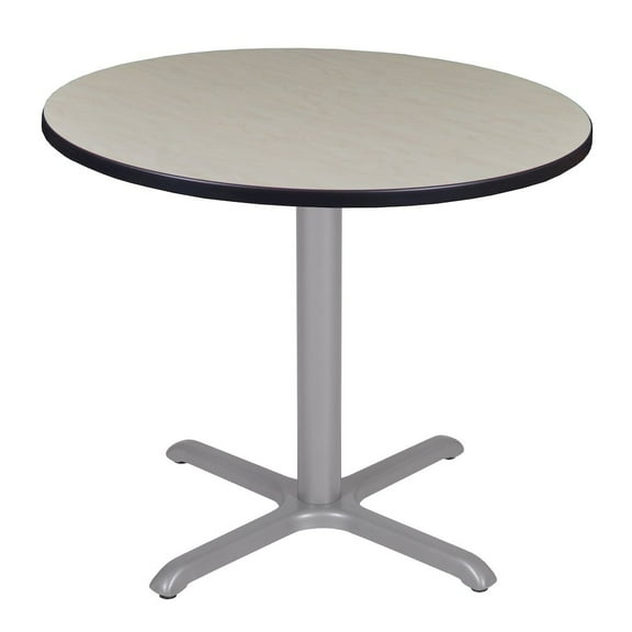 Regency Via 42 inch Round X-Base Table in Maple with Grey Base