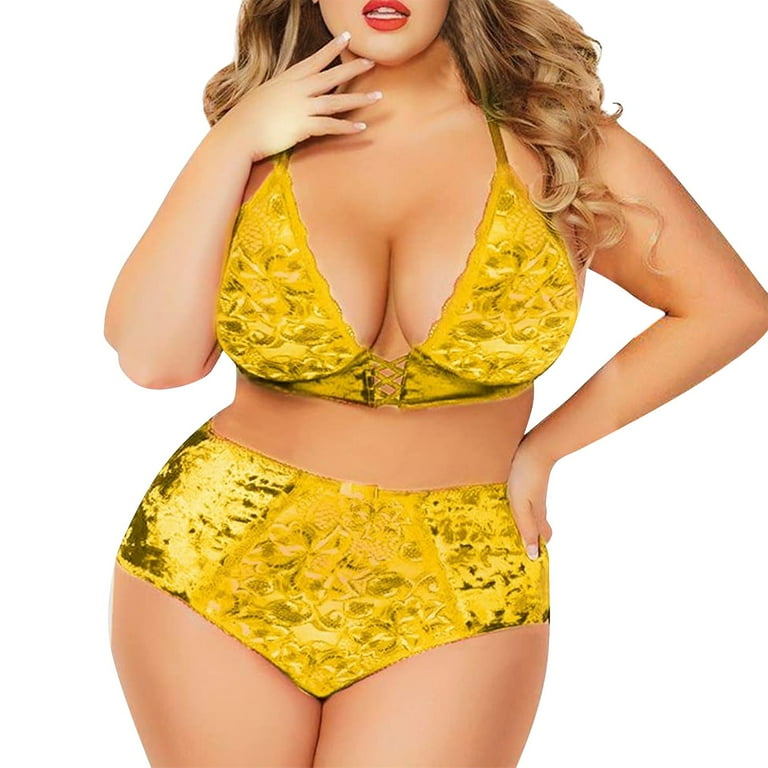  Womens Plus Size Sexy Floral Lace Scalloped Trim