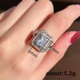 thumbnail image 4 of K-KED 925 Silver Filled Cute Women Wedding Rings Cubic Zirconia Delicate Jewelry Size 6-10-9, 4 of 6