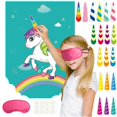 thumbnail image 1 of The Horn on The Unicorn Poster Sticker Game Shark Dinosaur Mermaid Kids Birthday Party Supplies Decorations Girls Boys Gift heqiyong LED, 1 of 2