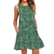thumbnail image 2 of ICHUANYI Clearance Summer Dresses Women Beach Floral Sleeveless Sundress Casual Pockets Boho Dress(Green, S) ICHUANYI WER2023081112343, 2 of 5