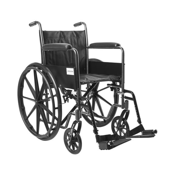 McKesson Wheelchair with Swing-Away Footrests, Detachable Arms - 18 in Seat, 1 Ct