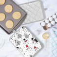 thumbnail image 5 of Yayeee Pot Holders Kitchen Heat Resistant with Pocket 7"x9.8" Cotton Oven Cooking Hot Pads, Black Cartoon Snowmen, 5 of 7