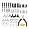 thumbnail image 3 of Kit de reparación de cremallera de 85 piezas con herramienta de alicates de instalación de cremallera de deslizador de cremallera para chaquetas Hugo Fijador de cremallera universal, 3 of 10
