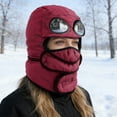 thumbnail image 4 of Men Women Windproof Full Cover Balaclava with Glasses Mask, Winter Thermal Thick Ski Cap Camping Hunting Trapper Hat, 4 of 6