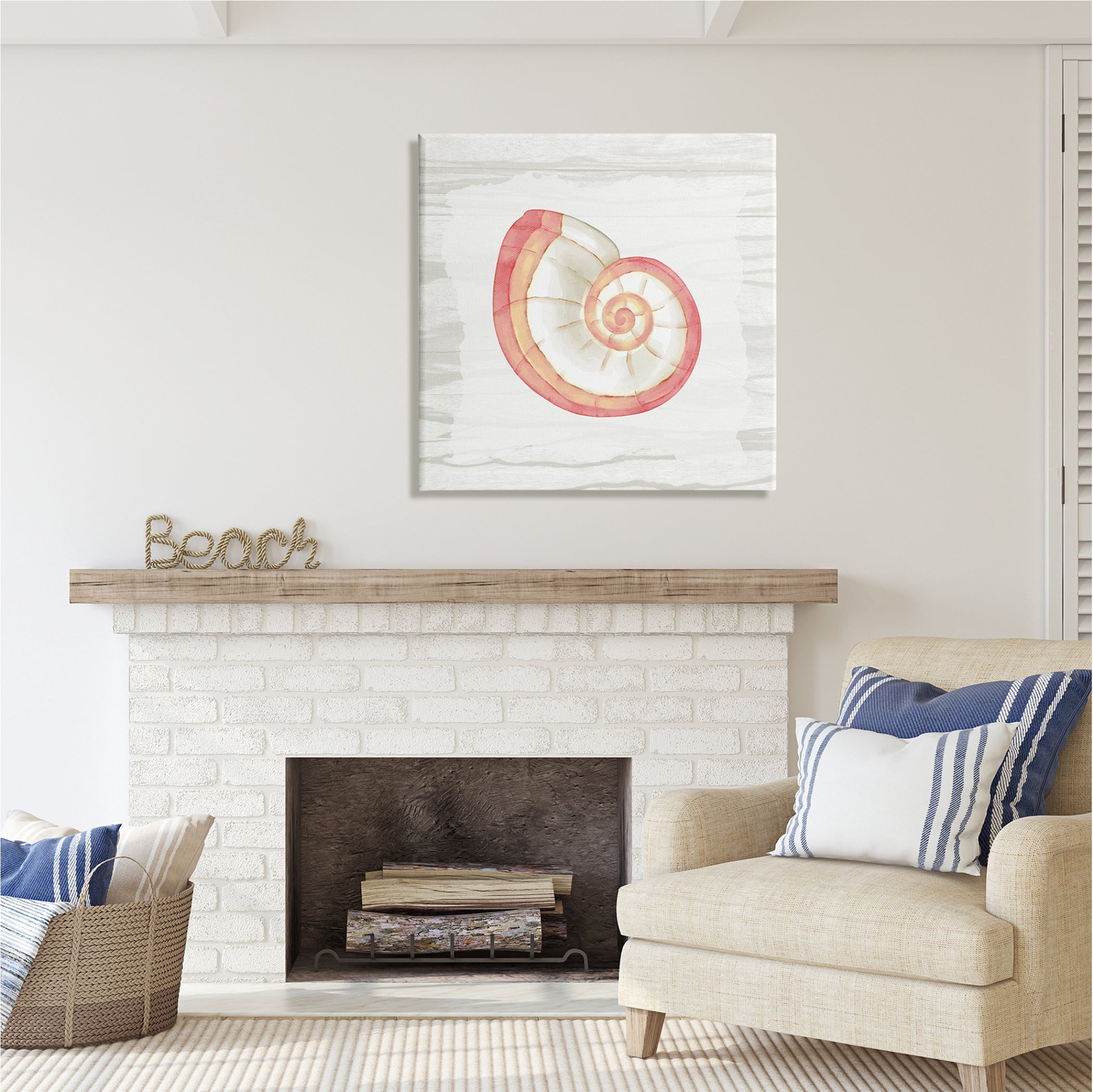 Stupell Industries Patterned Nautilus Shell Animals & Insects Painting Gallery Wrapped Canvas Print Wall Art, 30 x 30