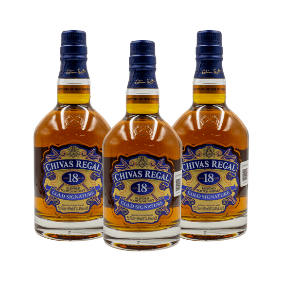 Paquete de 3 Whisky Chivas Regal Escocés 18 años 750 ml