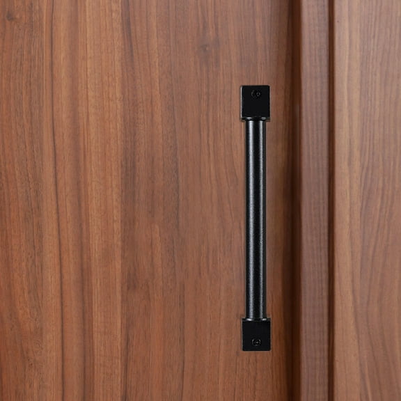OUNONA Black Carbon Steel Barn Door Handle for Sliding Gate Closet with Easy Installation