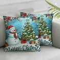 thumbnail image 3 of Ullo0ord Christmas Throw Pillow Covers Snowman Wreath Pillow Cases Standard Size Christmas Tree Square Pillowcase for Sofa Home Decor at Living Bedroom Outdoor, 3 of 7