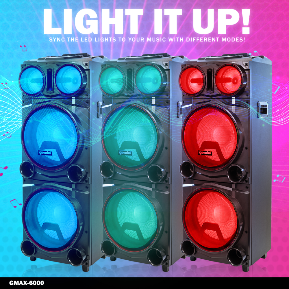 Buy Gemini Sound GMAX6000 Home Portable LED Light Bluetooth Recording