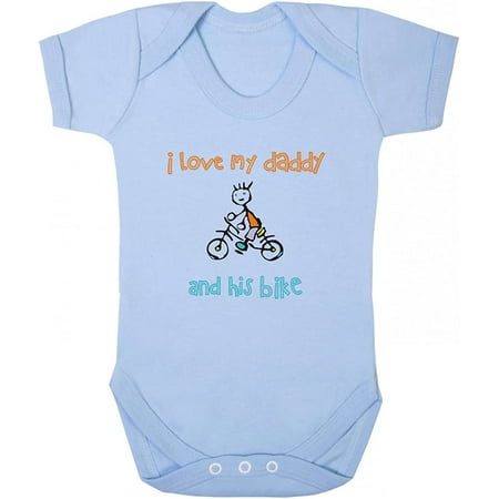 

I Love My Daddy And His Bike Baby Bodysuit One Piece Light Blue Newborn