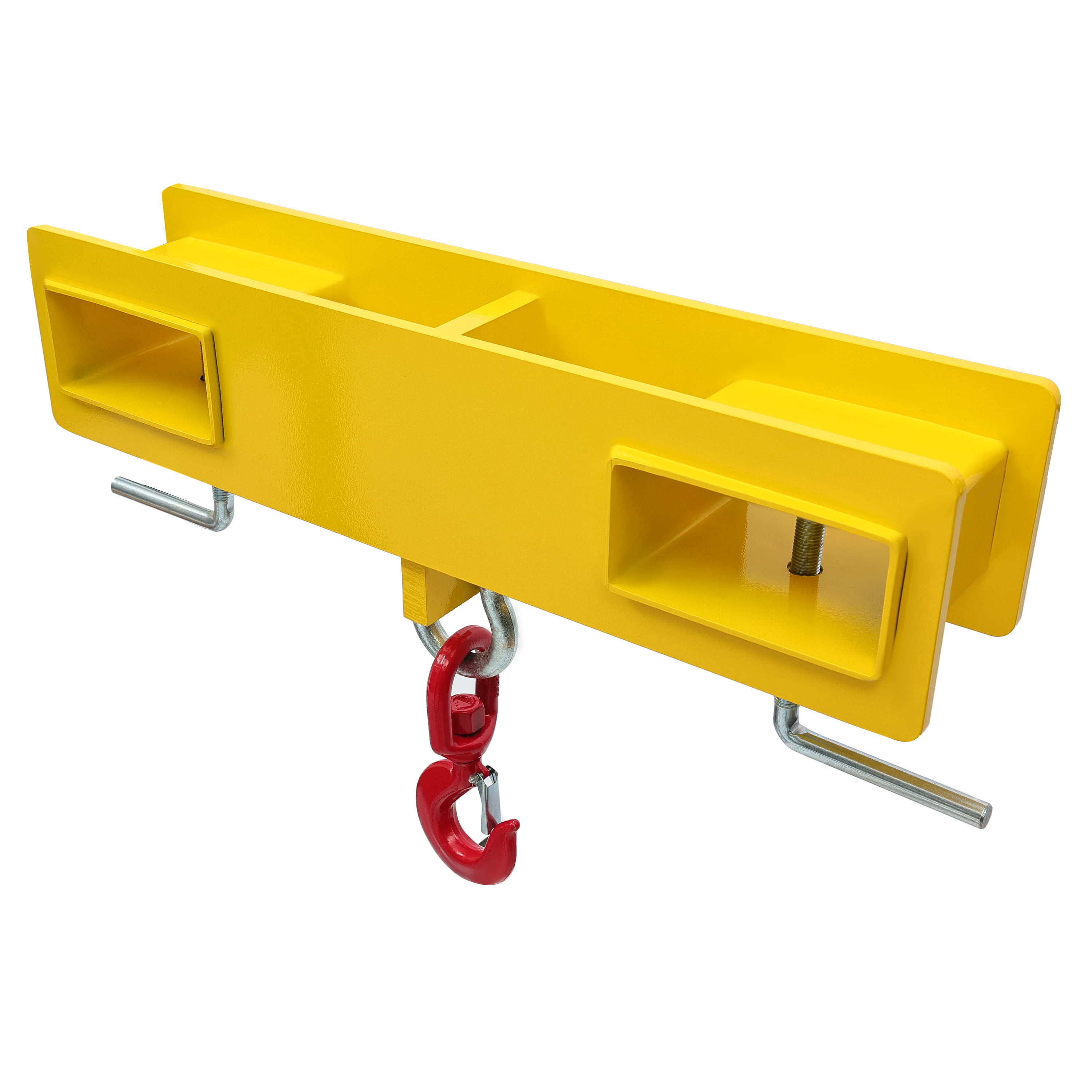 KOJEM Forklift Lifting Hook 4800lbs Forklift Mobile Crane Hook Yellow Forklift Lifting Hoist Swivel Hook Fork Lifting Attachment