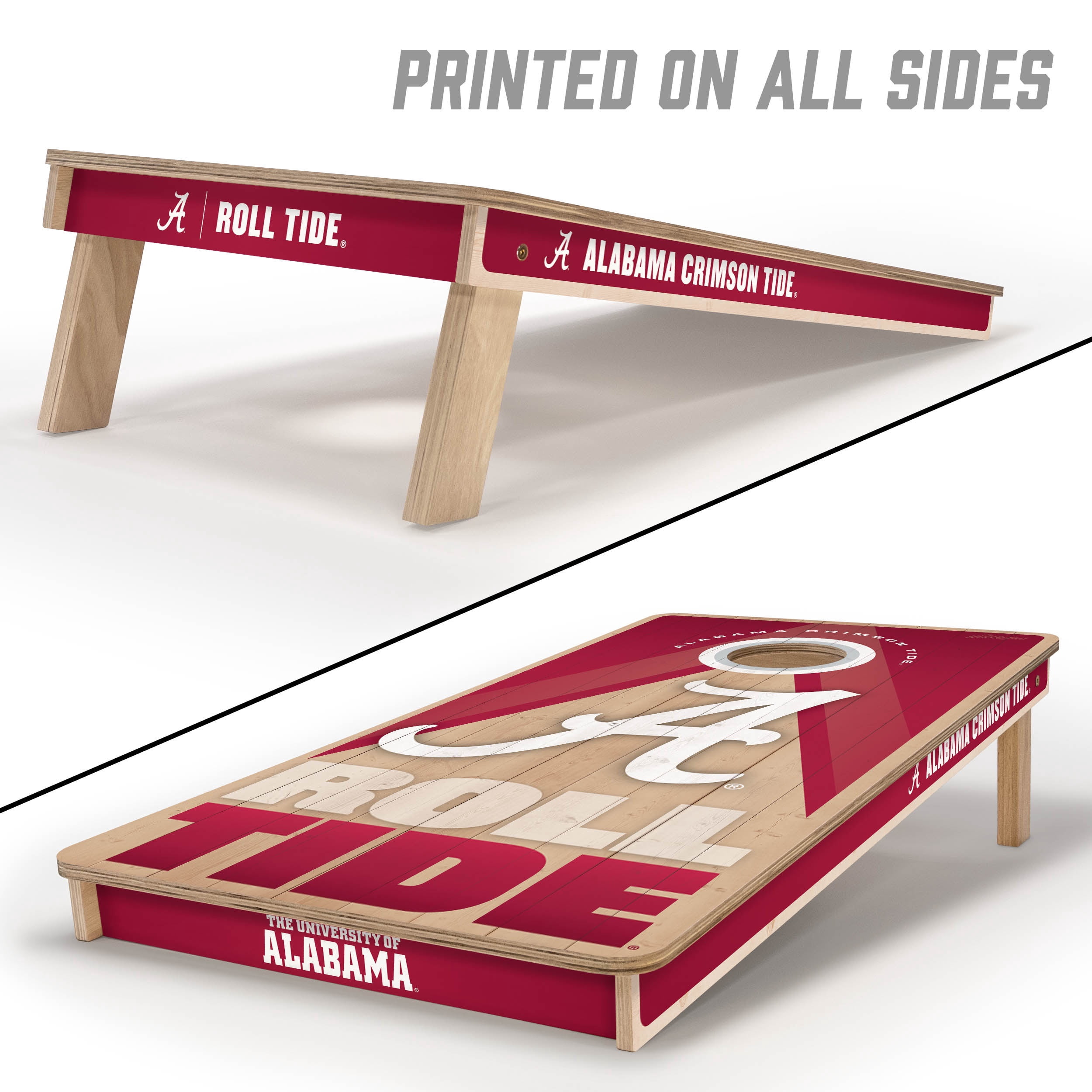 YouTheFan NCAA Alabama Crimson Tide 2X4 Slogan Series Cornhole NO BAGS