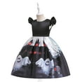 thumbnail image 5 of EnJoCho Girls Halloween Print Flutter Sleeve Puffy Gown Par𝗍y Pageant Dresses with Bag for Toddler Child Dress Celebration 𝖳𝗋𝗂𝖼𝗄 𝗈𝗋 𝖳𝗋𝖾𝖺𝗍 Photo Dress Holiday, 5 of 9