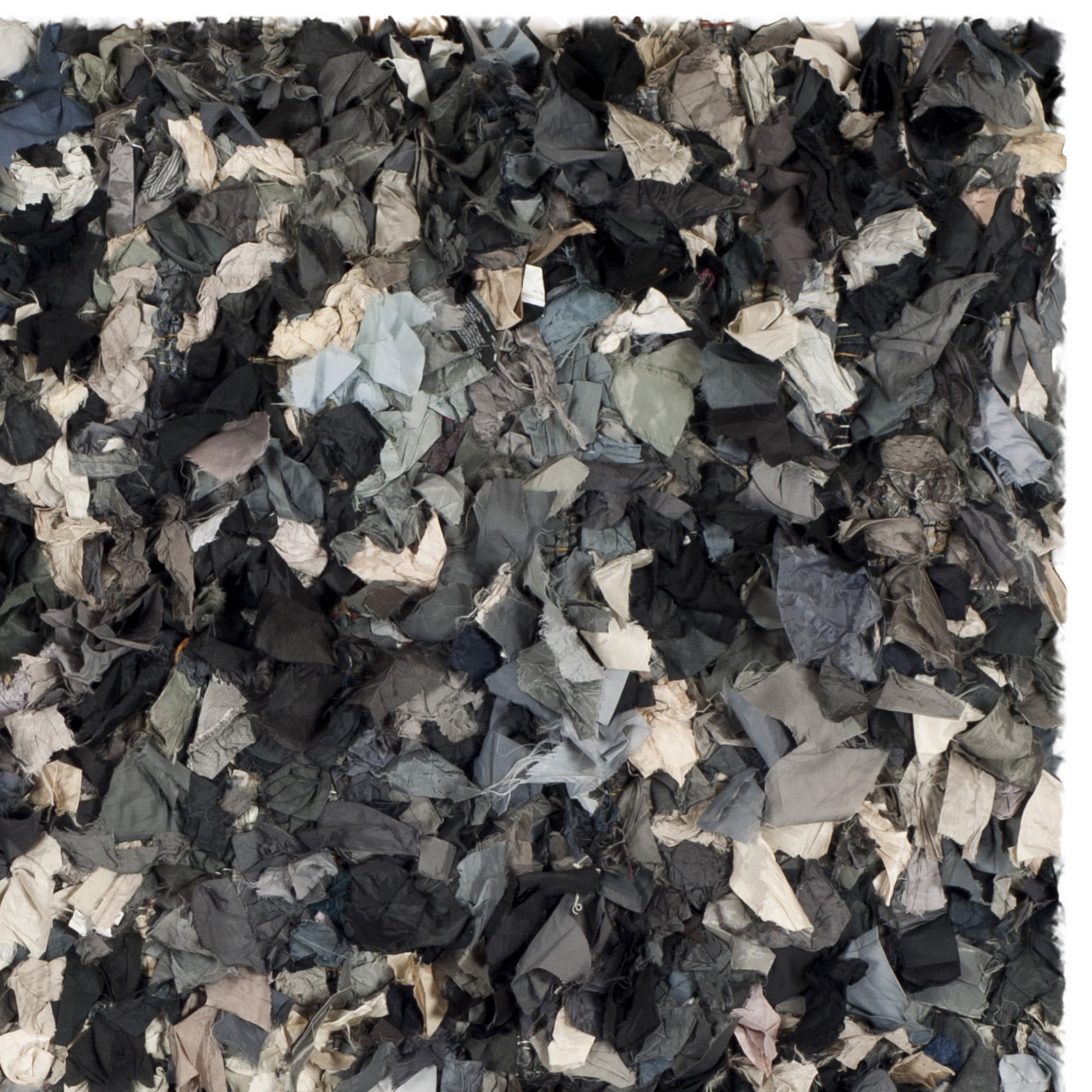 SAFAVIEH Rio Cassandra Confetti Polyester Shag Area Rug, Grey/Multi, 8' x 8' Square