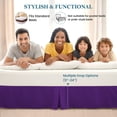 thumbnail image 5 of 16-Inch Drop RV King Size 72" x 80" Purple Solid Bed Skirt Split Corner Pleated Style Easy Fit Easy Care 100% Egyptian Cotton 500 Thread Count, 5 of 6