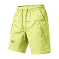 thumbnail image 7 of Besolor Men's Cargo Shorts Wide Leg Casual Loose Outdoor Running Hiking Drawstring Elastic Waist Knee Length Shorts with Pockets(3X-Large,Green), 7 of 7