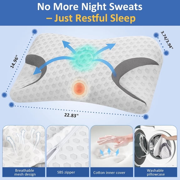 CPAP Pillow for Side Sleepers – Fits All CPAP Mask Types – Adjustable Memory Foam with Contoured Cutouts for Side, Back & Stomach Sleepers – Reduces Air Leaks & Mask Pressure a Better Sleep