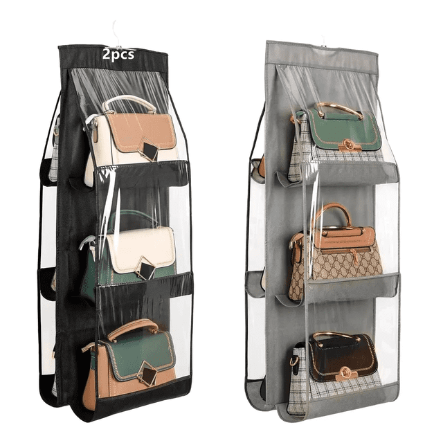 2pcs Organizador Colgantes Para Bolsos Con 6 Compartimentos Xtellar negro