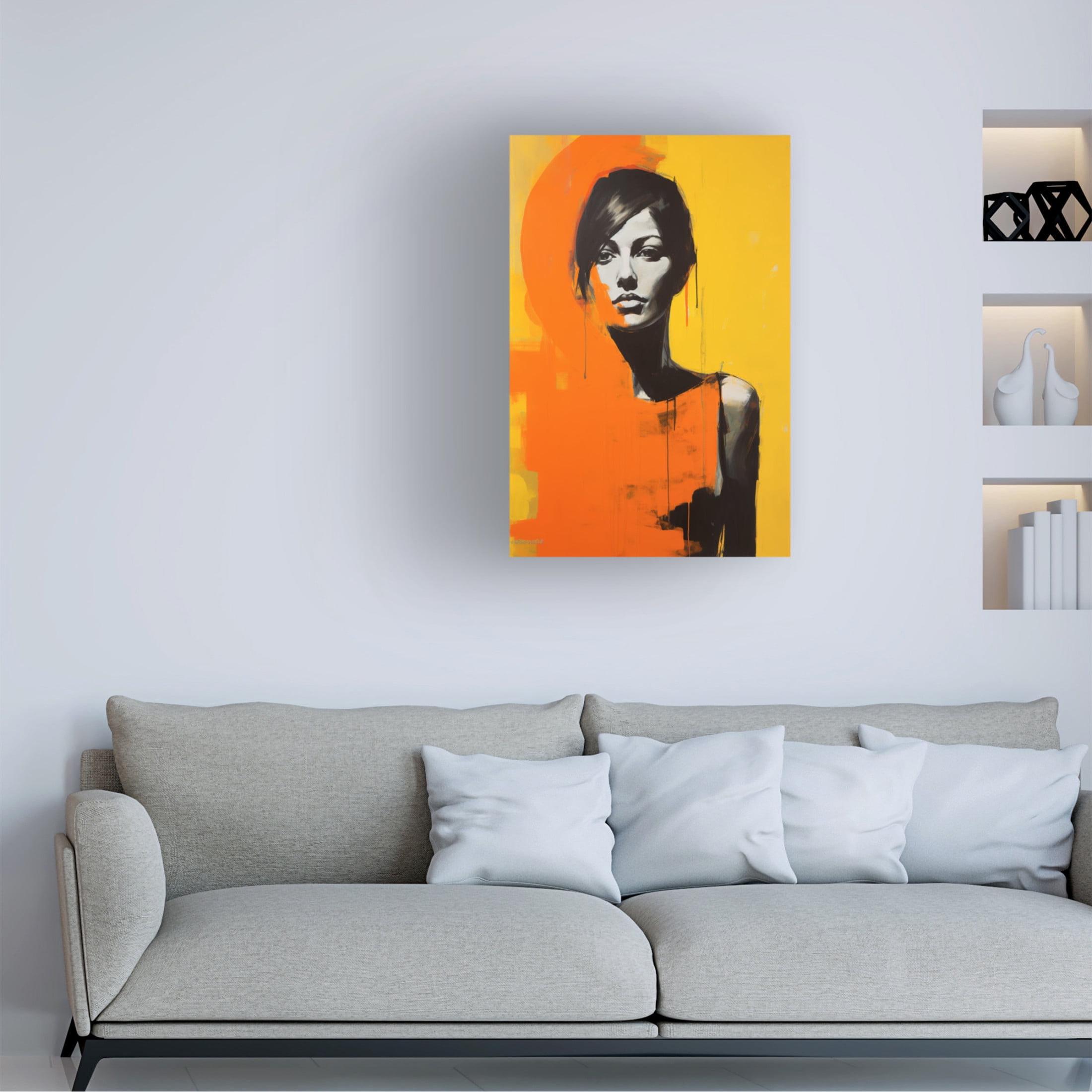 Canvas Wall Art - Ray Heere 'Colorful Model 4' Wall Art for Living Room, Bedroom, or Office Décor by Trademark Fine Art - 16 x 24 Inches