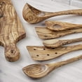 thumbnail image 4 of Olive Wood Utensils Set for Kitchen - 6pcs Non-stick & Non Scratch Wooden Spoons & Spatulas, 4 of 6