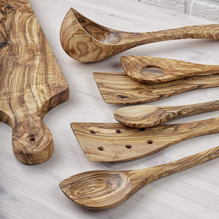 Wooden Kitchen Utensils Set Large Flipper, Small Flipper, Cooking Spoon,  Spatula 