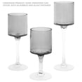 thumbnail image 5 of Koyal Wholesale Long Stem Glass Candle Holders, Set of 3 (Smoke Black), 5 of 5