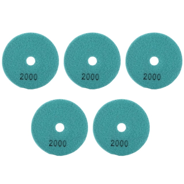 Kit de 5 discos de pulido húmedo de diamante de 4 pulgadas, discos de pulido suaves para mármol, granito y cerámica, grano 2000