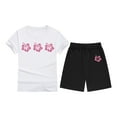 thumbnail image 4 of Girls Summer Outfits Cute Floral Print Shorts Set T-Shirt and Short Pant 2 Piece Outfits Clothing Sets Multicolour 10-11 Years, 4 of 4