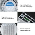 thumbnail image 2 of Magnetic Angle Finder Locator Mini Inclinometer Measurement Tool Protractor Tilt Level Meter Dual Level Bubble Back Comparison Table, 2 of 7