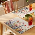 thumbnail image 4 of Placemat Set of 6 Colorful Flower Floral Leaves Placemats for Dining Table Branch Plant Washable Table Mats for Kitchen and Party Decor Indoor & Outdoor Use, 4 of 8
