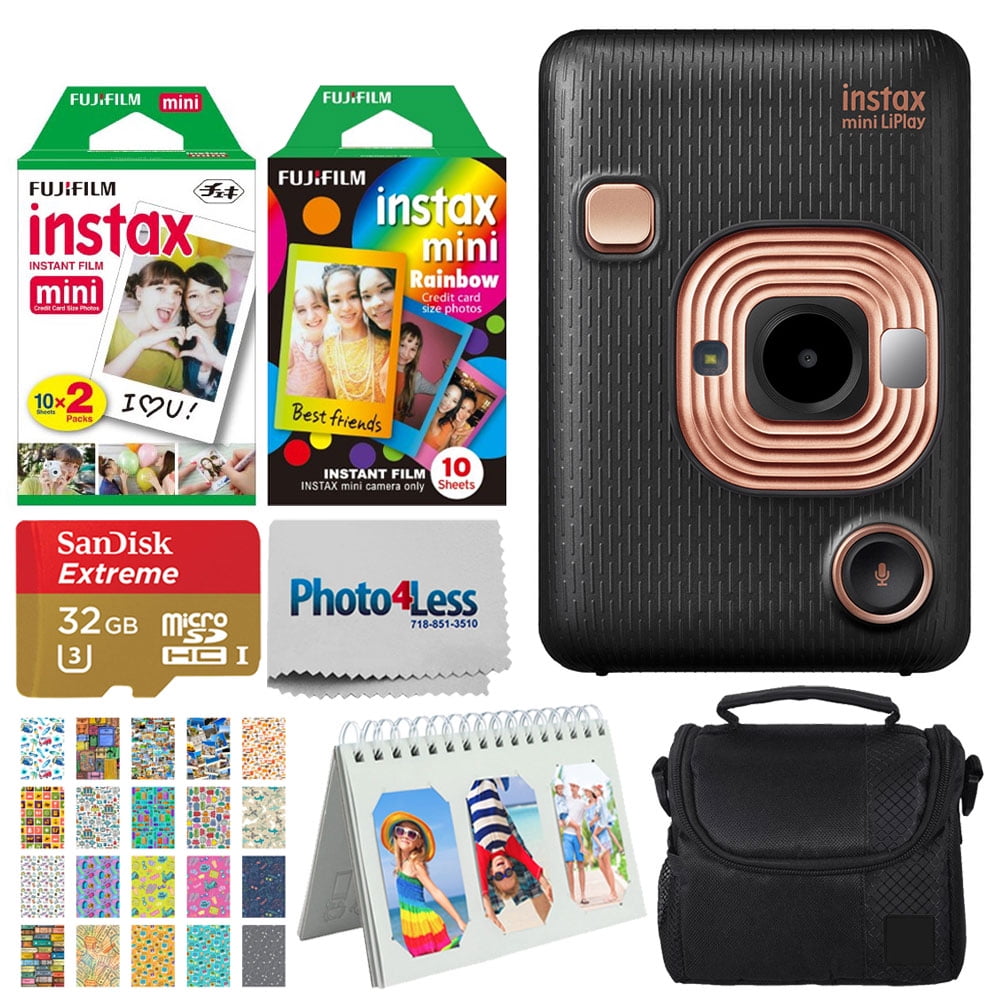 FUJIFILM INSTAX Mini LiPlay Hybrid Instant Camera (Elegant Black)- Top