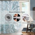 thumbnail image 4 of Nautical Coastal Waterproof Fabric Shower Curtain, Starfish Seashell Coral Beach Themed Bath Curtain Blue Ocean Shower Curtains for Bathroom with 12 Hooks 72x72 Inches, 4 of 6