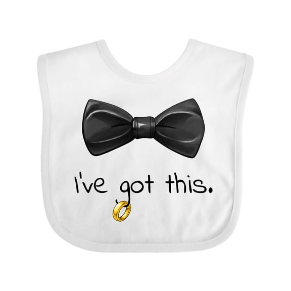 Inktastic I've Got This Black Bow Tie with Wedding Ring Boys Baby Bib
