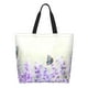 thumbnail image 1 of Disketp Lavender and Butterfly Bolsa Tote Estampada para Mujer, Bolso de Hombro y de Mano para Compras y Viajes, 1 of 8