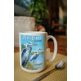 thumbnail image 2 of 15 fl oz Ceramic Mug, Vero Beach, Florida, Blue Heron, Dishwasher & Microwave Safe, 2 of 3