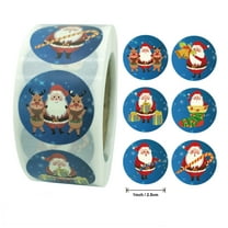 BNNG Christmas Stickers 1 Roll 500 Posts Santa Claus Happy Faces Xmas Kids Stickers Decals for Toys Gifts Crafts Decorations Holiday Decorations for Gift Packing, Cards, Envelopes, Party Supplies