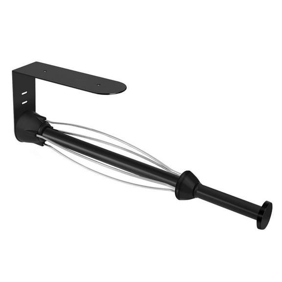 iMucci Paper Towel Holder Under Cabinet, Single Hand Operable Wall Mount Paper Towel Holder with Damping Effect, Self-Adhesive or Drilled Holder Stand for Kitchen Bathroom, Black