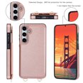 thumbnail image 5 of Crossbody Wallet Case for Samsung Galaxy S25, RFID Blocking Premium PU Leather Shoulder Strap Lanyard Shockproof Magnetic Cover with Card Holder Kickstand Case for Samsung Galaxy S25, Pink, 5 of 8