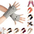 thumbnail image 3 of OAVQHLG3B Gloves Women Girl Knitted Arm Fingerless Keep Warm Winter Gloves Soft Warm Mitten, 3 of 3