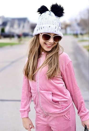Oudiya Girls 2 Piece Outfits Velour Tracksuit Hoodie and Jogger Set Sweatsuit Athletic Clothes Sets