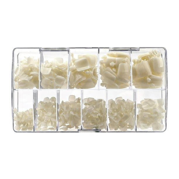 Uñas postizas de acrílico - 550 unidades, cubierta completa, para decoración de pies de salón/DIY