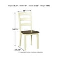 thumbnail image 4 of Signature Design by Ashley Woodanville Cottage Ladderback Dining Chair, Set of 2, Cream & Brown, 4 of 5