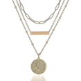 thumbnail image 1 of Collares en capas para mujer Yashi con flor de nacimiento bañado en oro de 14 k y moneda de corazón grabada Flores de cerezo Mar, 1 of 4