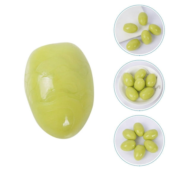 SOPOTUTU 6Pcs Realistic Green Jujube Simulation Fruit Set PVC Material Decorative Kitchen Display
