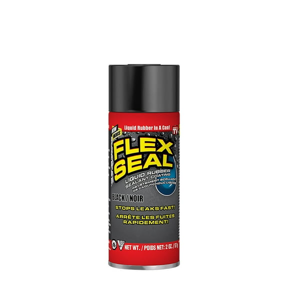 Flex Seal Mini, Noir, Revêtement de Mastic en Caoutchouc Liquide Aérosol, 2 oz