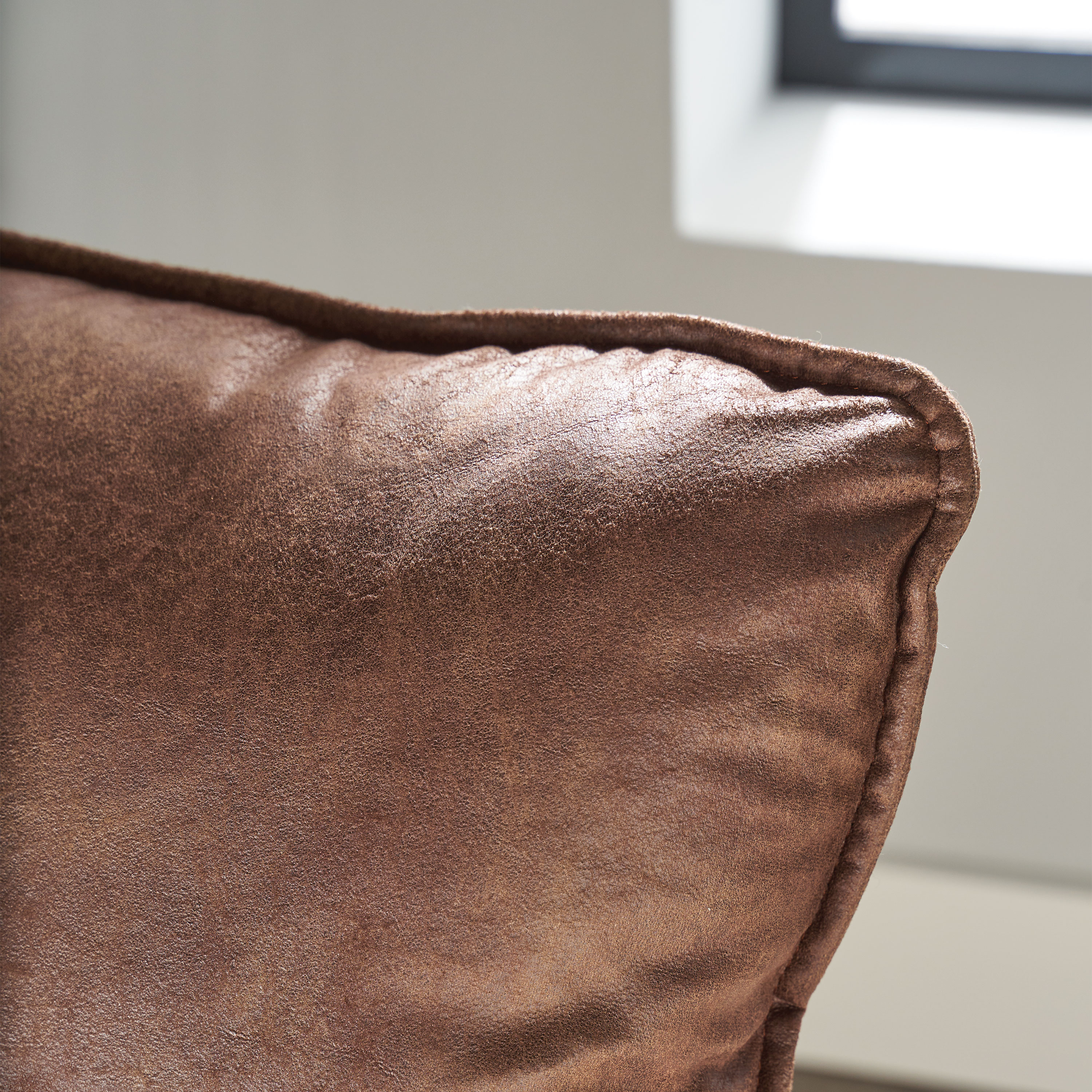 Better Homes & Gardens Pillow Lounge, Accent Chair, Brown Faux Leather Upholstery - image 4 of 9