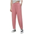 thumbnail image 2 of lmcalzta Joggers for Women Elastic High Waist Stretch Loose Flowy Soft Cotton Casual Pants Summer Trousers, 2 of 5