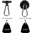 thumbnail image 3 of Xiangyi Magnetic Hooks,100LBS Strong Heavy Duty Neodymium Magnet Hooks with Swivel Carabiner Hook,Great for Your Kitchen,Refrigerator and Other Magnetic Surfaces(4 Pack), Silvery, 3 of 16