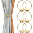 thumbnail image 1 of LAICAIW 6 Pack Magnetic Curtain Tiebacks, Decorative Curtain Holdbacks for Window Décor (Gold), 1 of 5
